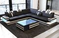 Ledercouch Ecksofa LED Sofa Leder USB Ledersofa Grau Weiß Eckcouch Ragusa L Form