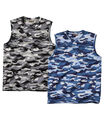 2er-PACK TANKTOPS CAMOUFLAGE✿GRÖßE L✿TARN✿SHIRT✿ACHSELSHIRT✿BLAU und GRAU✿