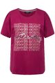 Ulla Popken Damen große Größen T Shirt Schriftmotiv Pailletten Rundhals