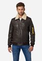 Herren Lederjacke Pilotenjacke "Maverick" mit Kragen in Lammfell Optik