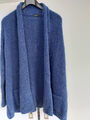 Barbara Lebek Damenstrickjacke Gr. 44 Blau Neu o.Etikett Wasserfallkragen