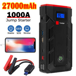 Auto KFZ Starthilfe Jump Starter Powerbank 1000A Ladegerät Booster 27000mAh NEU