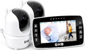 Babyphone mit 2 Kamera 4,3 Zoll Babyphone 350° Rotation Nachtsicht Videokamera