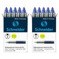 10 x Schneider Rollerpatrone 852, 2 x 5er-Schachtel blau Breeze Senso Base ball