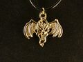 Fledermaus mit Kette 24 Karat Vergoldet Halskette Gold Charm Gothic Unterwelt