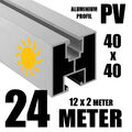 24 METER - ALU PV Solarprofil 40x40 BV Nut 8 & Nut 10 Solarschiene Montageprofil