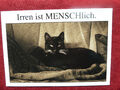 nostalgische Fotografie  schwarze Katze Postkarte "Irren ist menschlich"