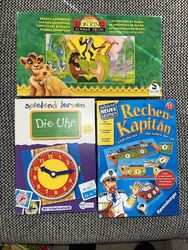 5-9 Jahre ,3 Spiele Lernen & Spaß Rechenkapitän, Die Uhr,  Ravensburger etc.