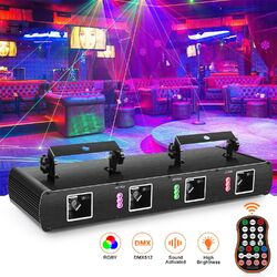 RGB LED Laser Projektor DJ Party Strobe Beam Bühnenbeleuchtung Disco Lichteffekt