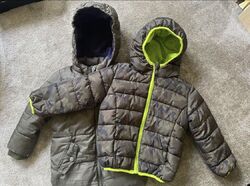 2x warme Winterjacke Anorak Parka Jungs gefüttert Gr. 92 98