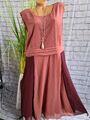 Sheego Eventkleid Kleid Rot Chiffon Kurzarm Gr. 44 bis 58 (099)