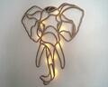 NEU Wanddeko Holz Elefant 3D LED Belechtung Wandbild Afrikanische Wanddekoration