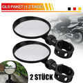 2x Fahrrad Motorrad Lenkerspiegel Mini Rund Spiegel für 15-35mm Lenker Universal