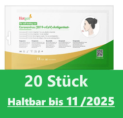 20 x Hotgen Corona Schnelltest Antigen Selbsttest Laientest Covid Test BfArMMengenrabatt -⭐ Einzeln Verpackt ✅DHL⭐Haltbar 11/2025⭐