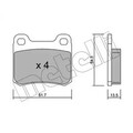 1x ORIGINAL® Metelli 22-0092-0 Bremsbelagsatz, Scheibenbremse Hinten, exkl.