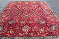 Vintage Getragen Handgeknüpft Traditionell Orientalisch Wolle Rot Teppich 267x236cm