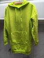 Long Hoodie Pullover Gelb Grün Gr XS 36 Oversize Mädchen Damen Gebraucht