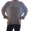 Hot ☆ Feinstrick-Pullover mit V-Ausschnitt fein-strick Style Beige