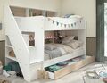 Kinderbett Etagenbett Kombi bett  Weiss Hochbett Spielbett Stockbett 90x200 Bett