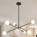 Moderne Industrielle Decken leuchte Metell 6 Flammig Wohnzimmerlampe E27 Schwarz