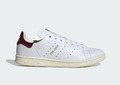 Adidas Originals Stan Smith Lux Sneakers IN Weiß Und Maroon Dickes Leder