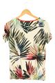 TAIFUN T-Shirt Damen Gr. 38 Mehrfarbig Tropical Muster Viskose