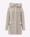 NEU PEUTEREY Damen Grau Daunen Fuchspelz Kapuze Puffer Parka Mantel Jacke S $680