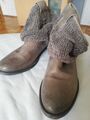 Tamaris Boots Damen Schuhe Stiefel Gr.  39 Braun/Gold Leder 