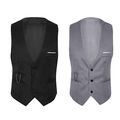 Herren 3 Knopf Anzugweste Freizeit Business Casual Weste Vest mit V-Ausschnitt