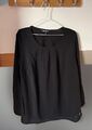 Ulla Popken Damen Bluse Gr. 46/48 Schwarz Langarm