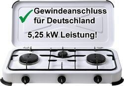 Campingkocher 2-flammig Gaskocher mit Zündsicherung  3- 4-flammig GasreglerPremium Qualität! Deutscher Fachhandel seit 60 Jahren!