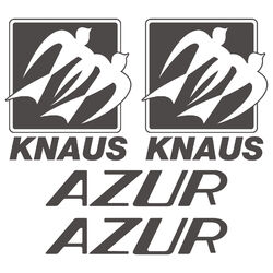 2 x Knaus Old AZUR aufkleber sticker wohnmobil camper wohnwagen caravan