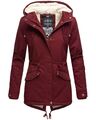 Marikoo Manolya Damen Winter Jacke Stepp Parka Mantel Teddyfell warm gefüttert  