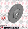 1x ZIMMERMANN Bremsscheibe FORMULA F 150.2936.32 für BMW G11 G30 TOYOTA Alu-Topf