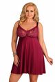 Edles Negligee Babydoll M1503 in bordeaux mit edler Spitze 38 40