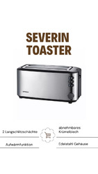 Edelstahl Toaster Langschlitz Severin AT 2509 1400W , Auftauen, Krümelschublade