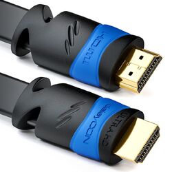 deleyCON 2m Flaches HDMI Kabel UHD 4K HDR 3D 1080p 2160p ARC Full HD - Schwarz