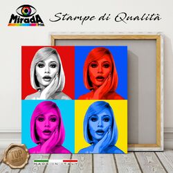 QUADRO POP ART Raffaella Carrà © ICONA STILE SHOWGIRL STAMPA TELA CANVAS TOP