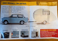 Modelbau Trabant 601 de luxe mit Camping-Anhänger, Farbe hellblau, Maßstab 1:8