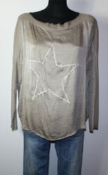 Oversize Shabby Chic Vintage Used Look Lässiges Shirt mit Seide NEU Gr.38 40 42