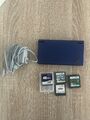 Nintendo DSi Metallic Blau Handheld-Spielkonsole + Spiele