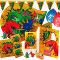 DINOS + T-REX - Geschirr Deko Mitgebsel Kindergeburtstag Kinder Motto Party Set