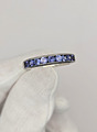 AA Tansanit 0,87 ct. Band Ring 925 Silber Ring Schmuck Damen