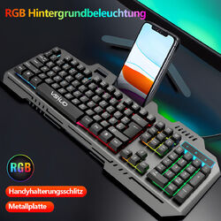 Tastatur Gaming Keyboard PC kabelgebunden RGB DE QWERTZ beleuchtet USB schwarz