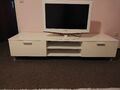 TV Schrank Fernsehtisch mit LED Weiß Hochglanz Fernsehschrank Lowboard Schrank