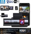 TOGUARD 3-Kanal 4K Dual Dashcam Mit GPS WIFI WDR AutoKamera IR Nachtsicht 64GB