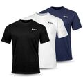 T-shirt Set Herren Kurzarm 100% Baumwolle Rundhals Ausschnitt T-shirts 3er Pack