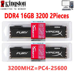 HyperX FURY DDR4 32GB 2X16GB  3200 MHz PC4-25600 Desktop RAM Memory DIMM 288PIN 