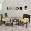 Balkonmöbel Set, Gartenmöbel Set aus Polyrattan 3 tlg Sitzgruppe Lounge Set Grün