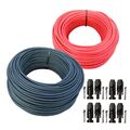 Solarkabel Solarleitung 4mm² 6mm² schwarz rot MC4 (0% MwSt.*) Stecker 4 Paar TÜV